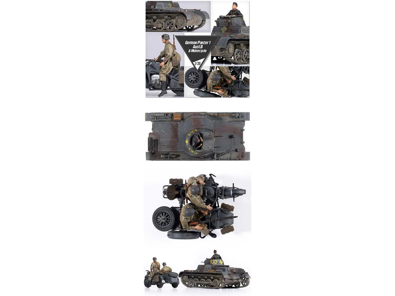 Academy German Panzer I Ausf.B & Motorcycle (1:35)