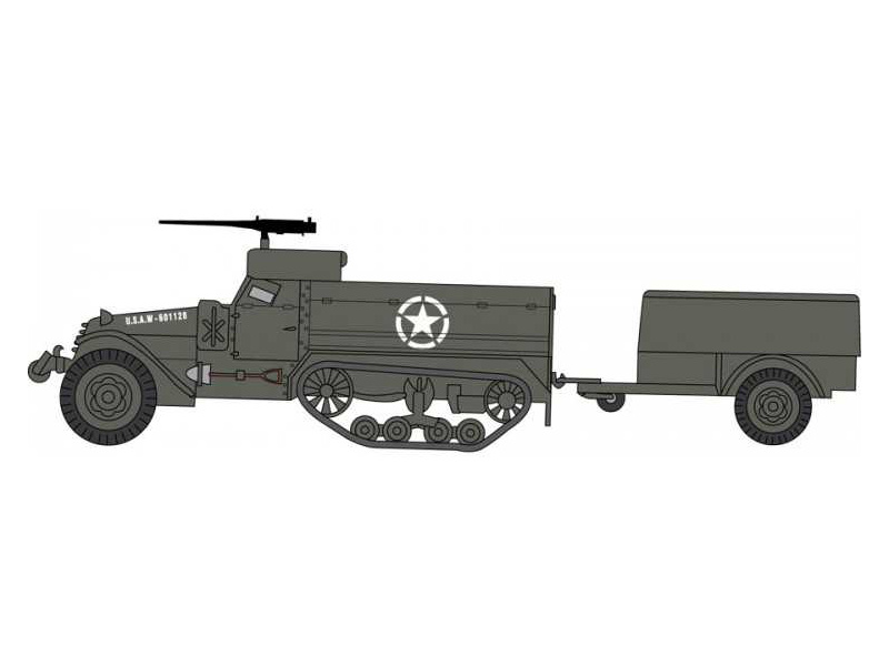 Airfix M3 Half Track, 1 Ton Trailer (1:76) (Vintage)