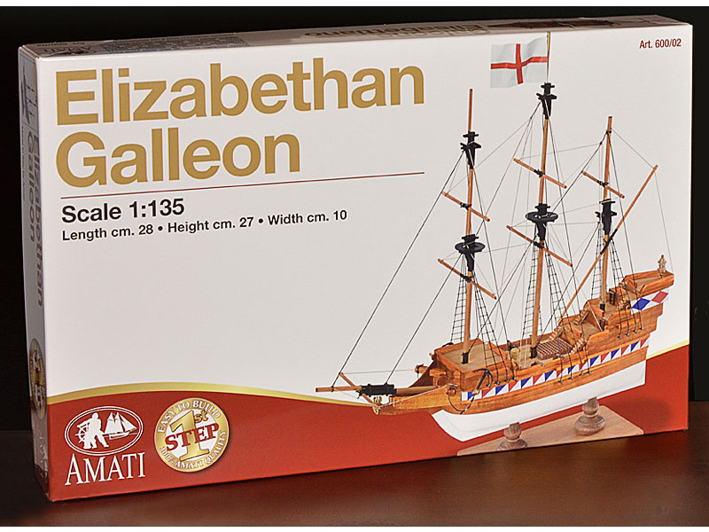 AMATI Elizabethan galeóna 1:135 First step kit