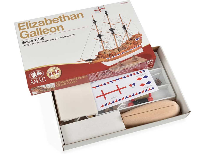 AMATI Elizabethan galeóna 1:135 First step kit