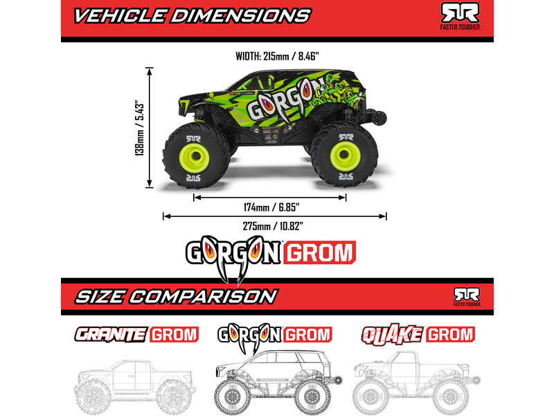 Arrma Gorgon Grom 1:16 4WD Smart RTR Freedom Flyer
