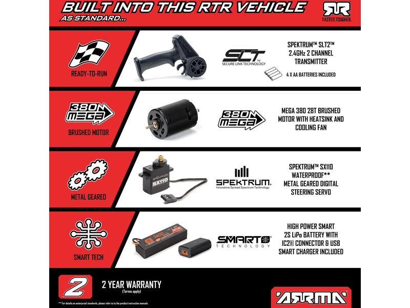 Arrma Quake Grom 1:16 4WD Smart RTR fialová