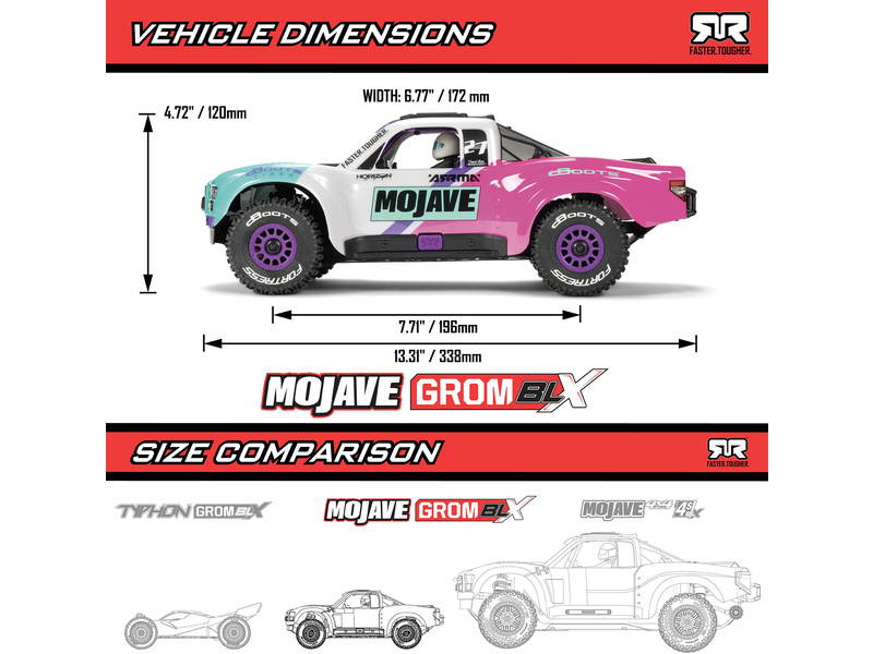 Arrma Mojave Grom 223S BLX 1:18 4WD RTR bílá