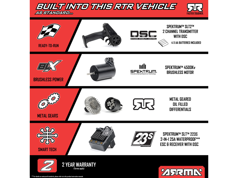 Arrma Typhon Grom 223S BLX 1:14 4WD RTR Basic stříbrná