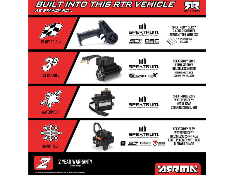 Arrma Mini Kraton 3S DSC BLX 1:16 4WD RTR Basic černá/červená