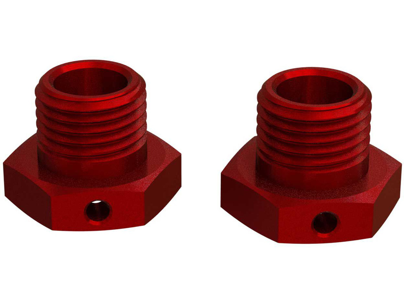 Arrma šestihran kola 17mm 14.6mm hliník, červený (2)