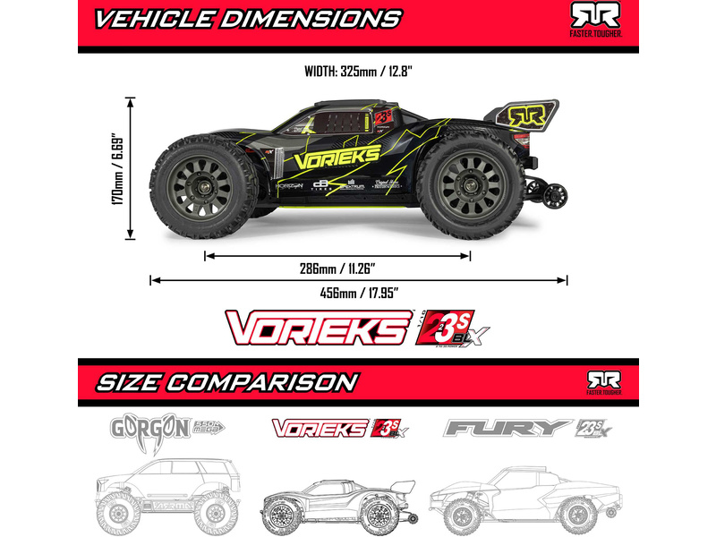 Arrma Vorteks 223S BLX DSC 2WD 1:10 RTR růžová