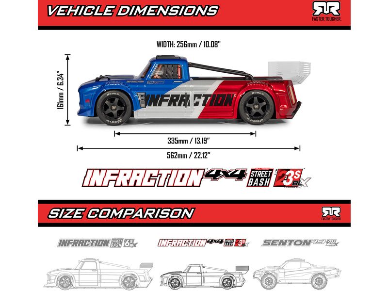 Arrma Infraction 223S DSC BLX 1:8 RTR modrá