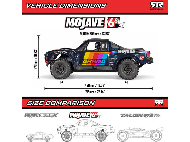 Arrma Mojave 6S BLX 1:7 4WD RTR modrá