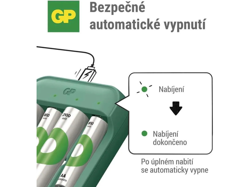 GP USB nabíječ ECO AA/AAA + 4xAA 2100mAh GP ReCyko
