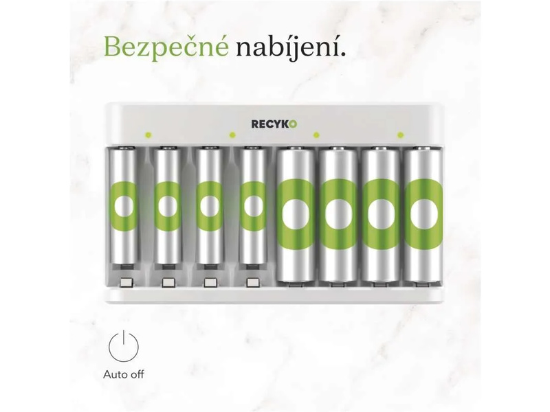 GP USB nabíječ ECO AA/AAA + 4xAA 2100mAh + 4xAAA 850mAh GP ReCyko