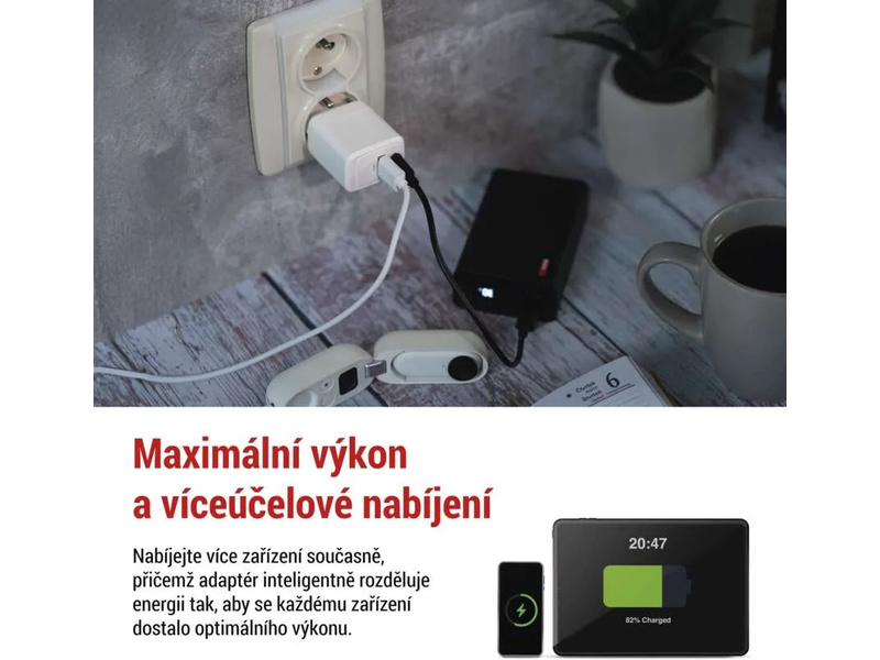 Síťový USB adaptér (zdroj) GaN PD 20W