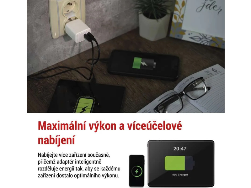 Síťový USB adaptér (zdroj) GaN PD 35W