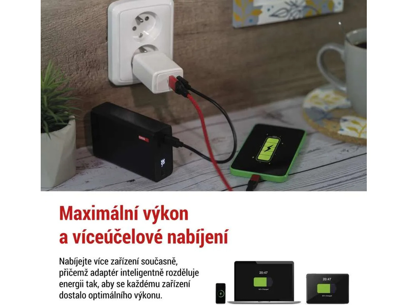 Síťový USB adaptér (zdroj) GaN PD 45W
