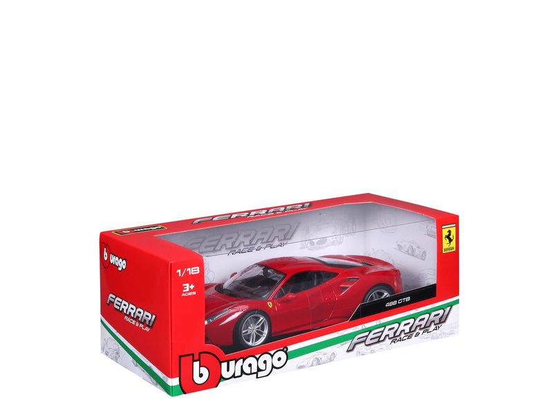 Bburago Ferrari 488 GTB 1:18 červená
