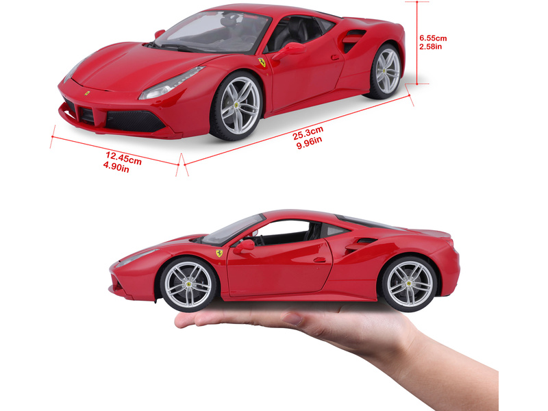 Bburago Ferrari 488 GTB 1:18 červená