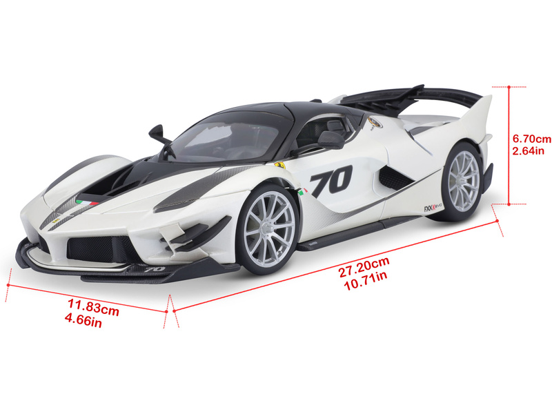 Bburago Ferrari FXX-K EVO No.70 1:18 bílá/černá