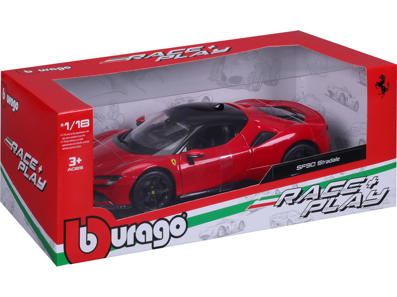 Bburago Ferrari SF90 Stradale 1:18 červená