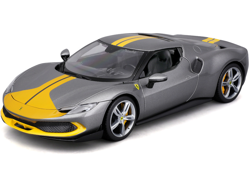 Bburago Ferrari 296 GTB Assetto Fiorano 1:18 stříbrná metalická