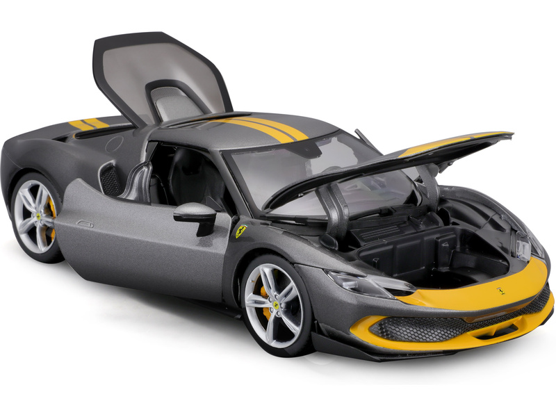 Bburago Ferrari 296 GTB Assetto Fiorano 1:18 stříbrná metalická