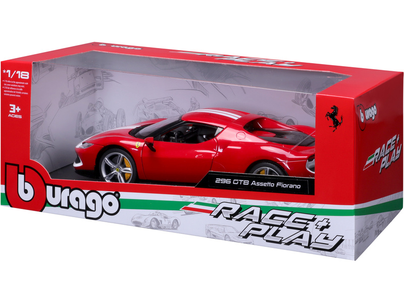 Bburago Ferrari 296 GTB Assetto Fiorano 1:18 červená