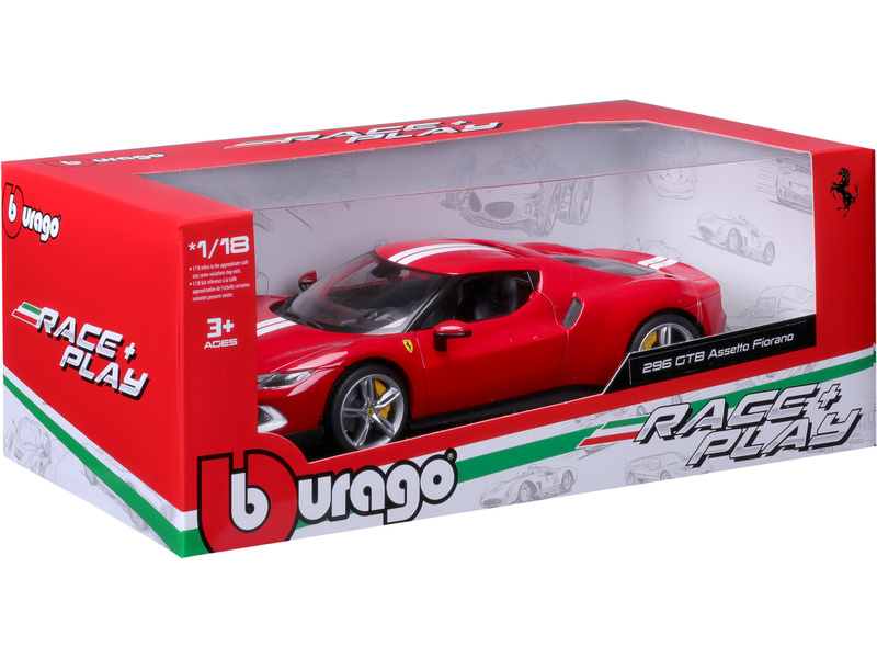 Bburago Ferrari 296 GTB Assetto Fiorano 1:18 červená