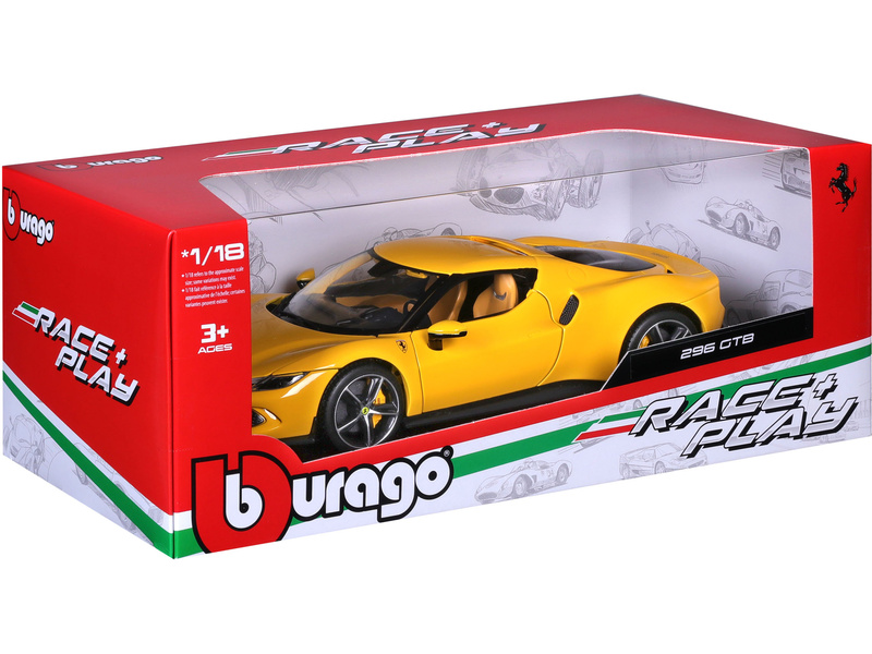 Bburago Ferrari 296 GTB 1:18 žlutá