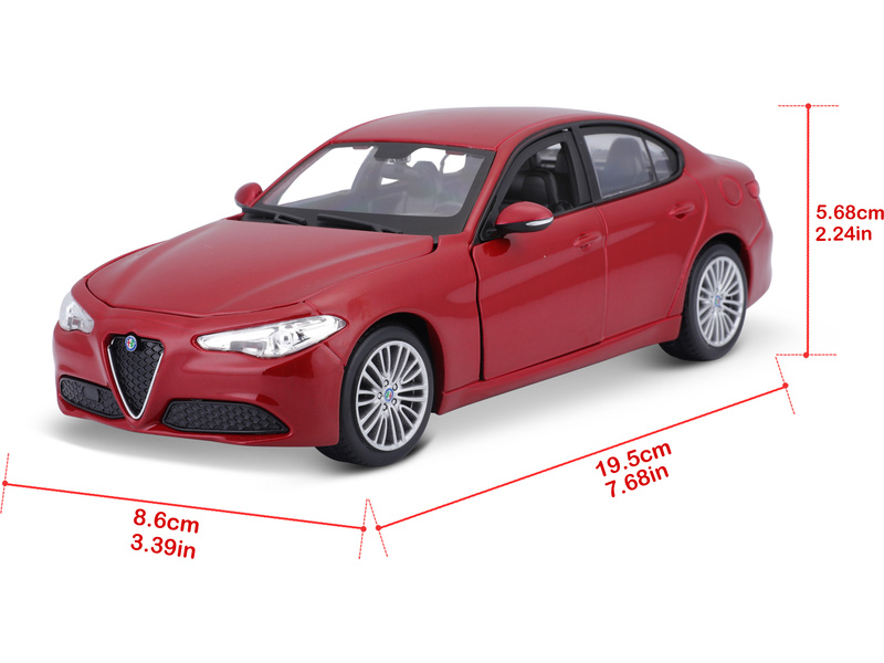 Bburago Alfa Romeo Giulia 2016 1:24 červená metalíza