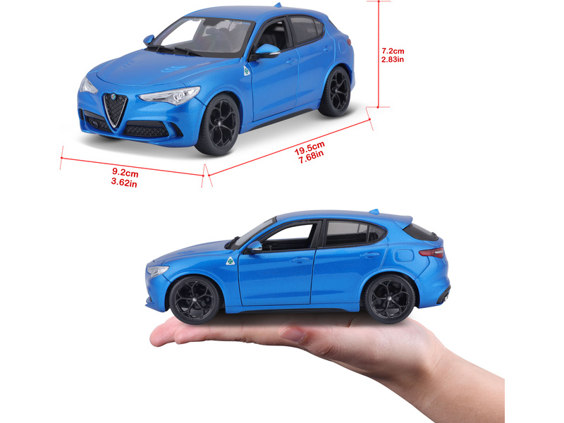 Bburago Alfa Romeo Stelvio 1:24 modrá metalíza
