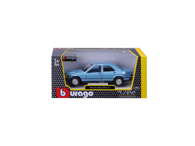 Bburago Mercedes-Benz 190E 1987 1:24 světle modrá metalíza
