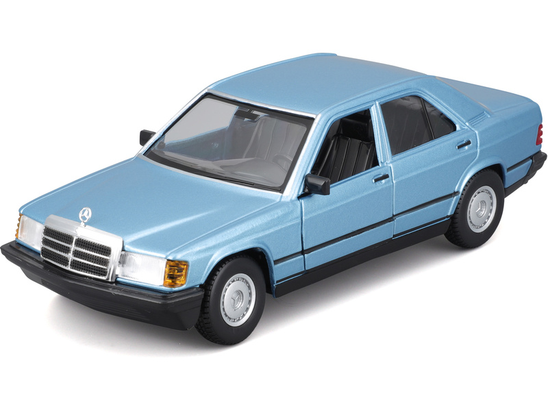 Bburago Mercedes-Benz 190E 1987 1:24 světle modrá metalíza