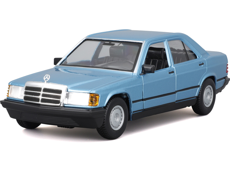 Bburago Mercedes-Benz 190E 1987 1:24 světle modrá metalíza