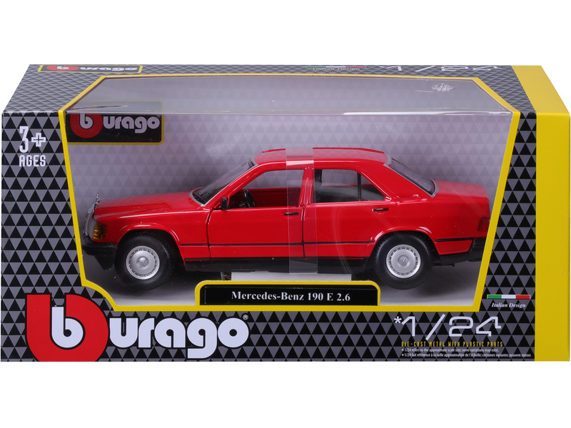 Bburago Mercedes-Benz 190E 1987 1:24 červená