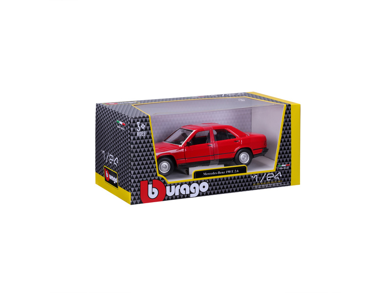 Bburago Mercedes-Benz 190E 1987 1:24 červená