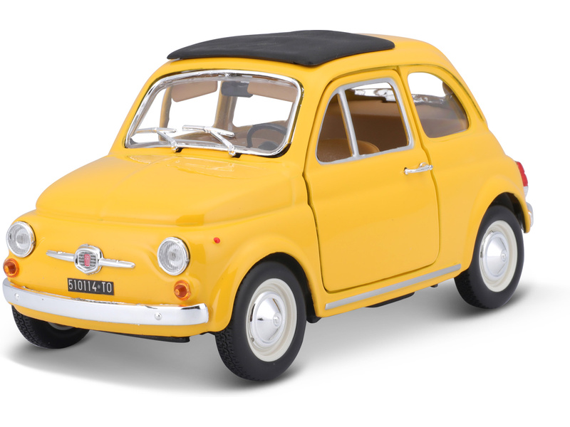 Bburago Fiat 500F 1965 1:24 žlutá