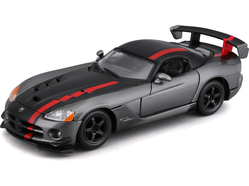 Bburago Dodge Viper SRT 10 ACR 1:24 šedá metalíza/matná černá