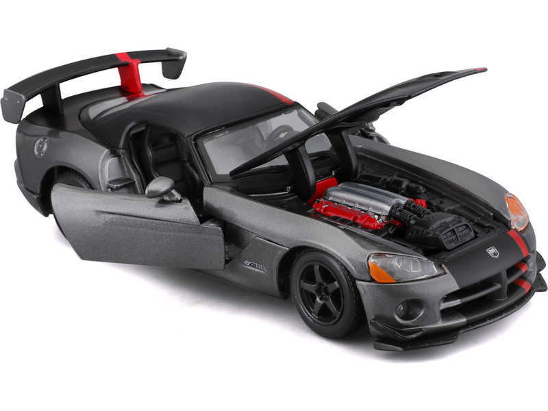 Bburago Dodge Viper SRT 10 ACR 1:24 šedá metalíza/matná černá