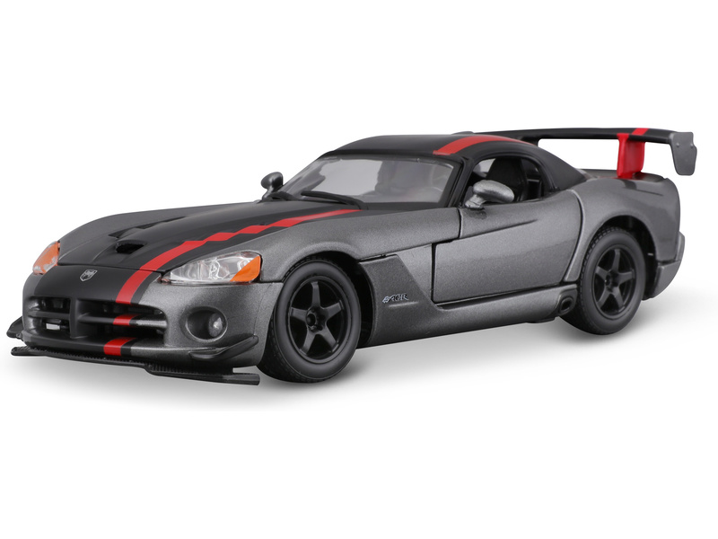 Bburago Dodge Viper SRT 10 ACR 1:24 šedá metalíza/matná černá