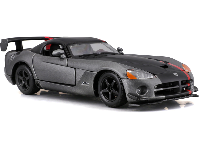 Bburago Dodge Viper SRT 10 ACR 1:24 šedá metalíza/matná černá