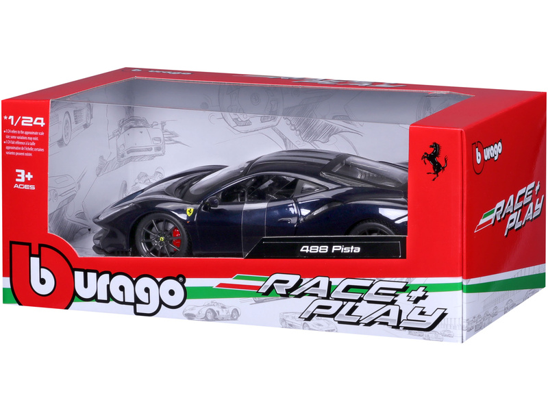 Bburago Ferrari 488 Pista 1:24 tmavě modrá