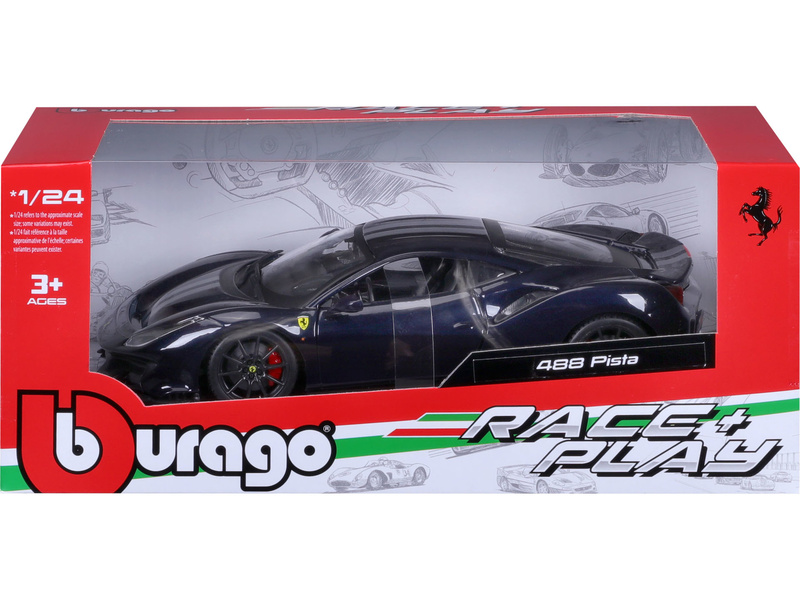 Bburago Ferrari 488 Pista 1:24 tmavě modrá