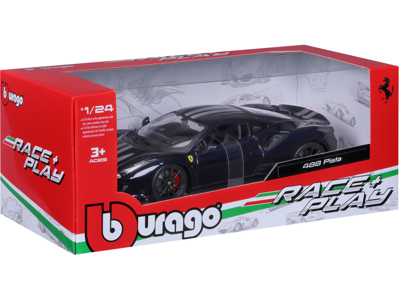 Bburago Ferrari 488 Pista 1:24 tmavě modrá