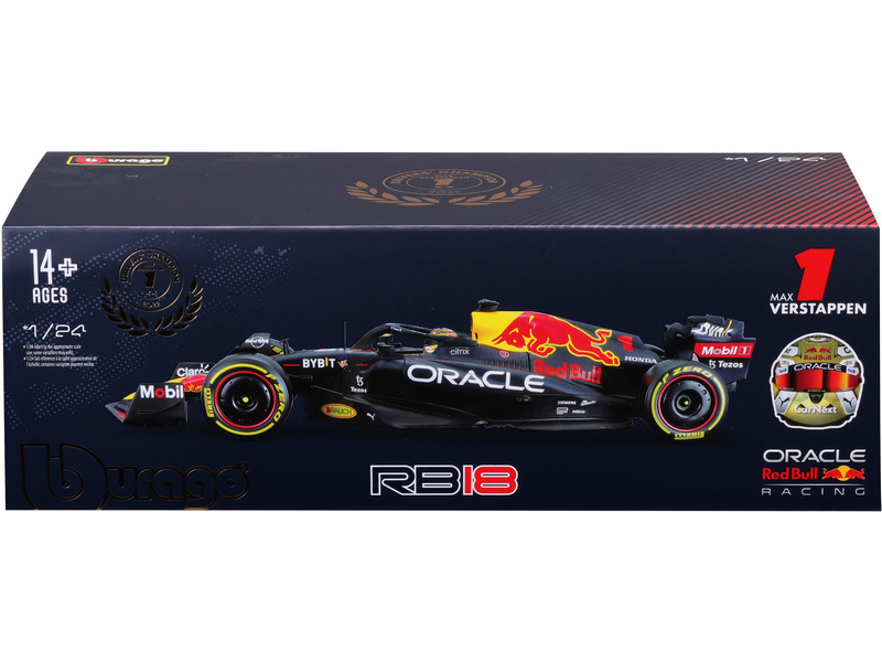 Bburago Oracle Red Bull Racing RB18 1:24 #1 Verstappen (hard case)