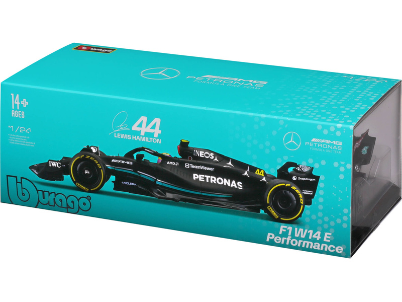 Bburago Mercedes-AMG Petronas W14 E 1:24 #44 Hamilton (hard case)