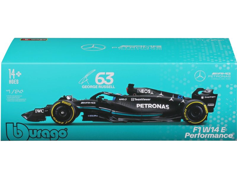 Bburago Mercedes-AMG Petronas W14 E 1:24 #63 Russel (hard case)