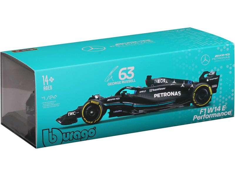 Bburago Mercedes-AMG Petronas W14 E 1:24 #63 Russel (hard case)