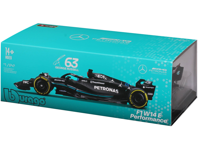 Bburago Mercedes-AMG Petronas W14 E 1:24 #63 Russel (hard case)