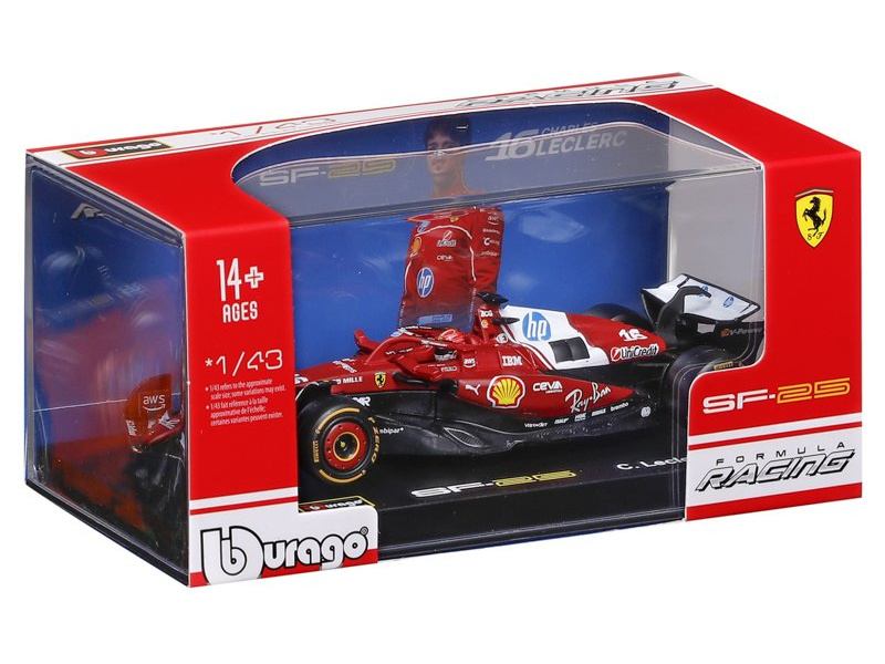 Bburago Ferrari SF-25 (2025) 1:43 #16 Leclerc (hardcase)