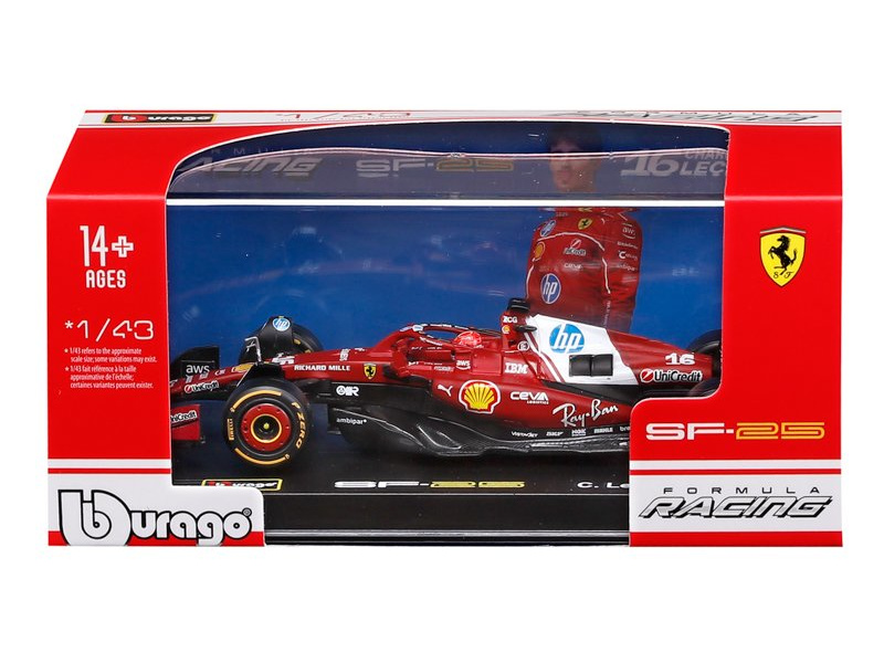 Bburago Ferrari SF-25 (2025) 1:43 #16 Leclerc (hardcase)