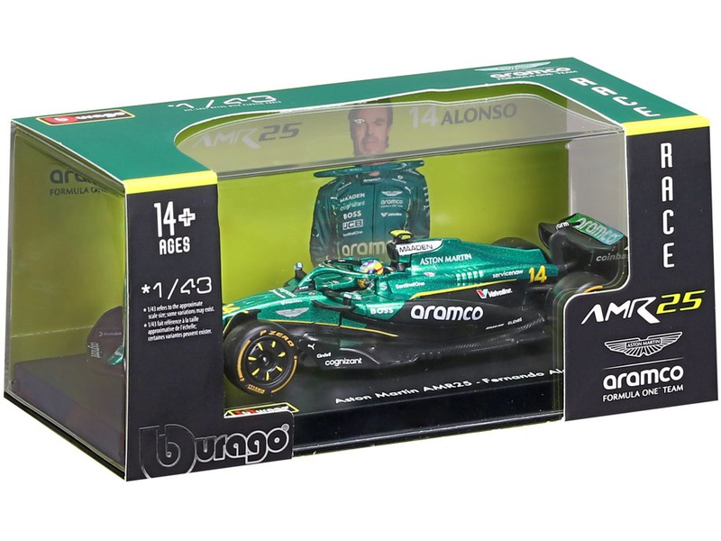 Bburago Aston Martin AMR25 (2025) 1:43 #14 Alonso (hardcase)